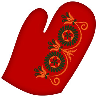 Folklórna rukavica s motívom slovenskej výšivky