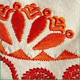 Detail výšivky na kuchynskej chňapke