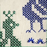 Detail výšivky na kuchynskej chňapke