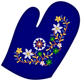 Vyšívaná rukavica s motívom Slovenskej výšivky