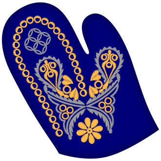 Kuchársky vyšívaná chňapka