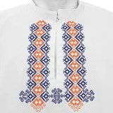 Folklórna vyšívaná košeľa MICHAL - farebná kombinácia výšivky: modrá oranžová