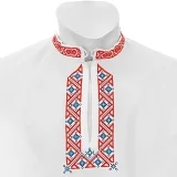 Folklórna košeľa PAVOL - farebná kombinácia výšivky: červená modrá