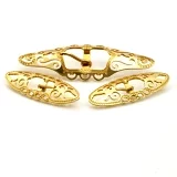 Mosadzné pracky na kožených ľudových výrobkoch
