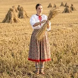 Skladaná krojová sukňa - s tanečnou záložkou