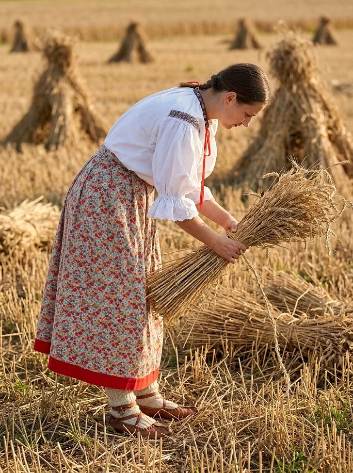 Skladaná sukňa pre ženský Slovenský kroj Barbora