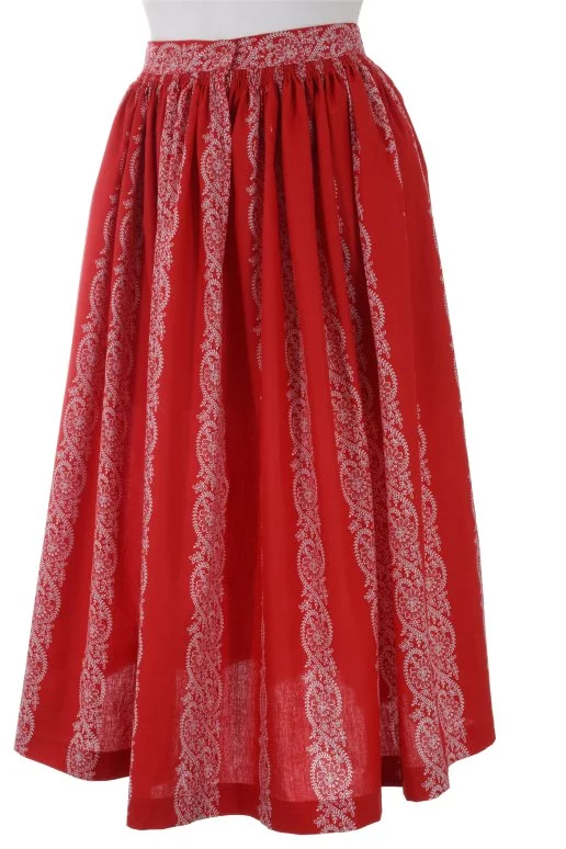 Riasená sukňa z bavlny s folklórnym vzorom
